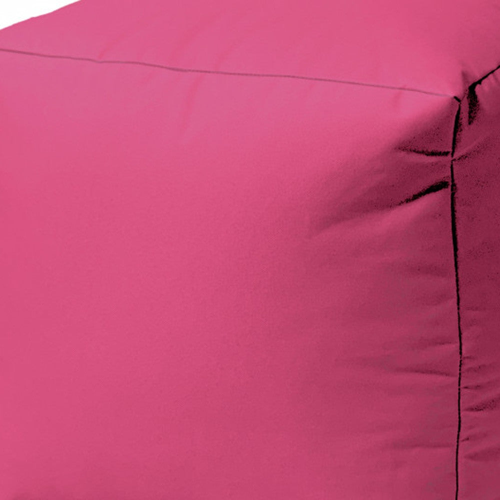 17" Cool Bright Hot Pink Solid Color Indoor Outdoor Pouf Cover