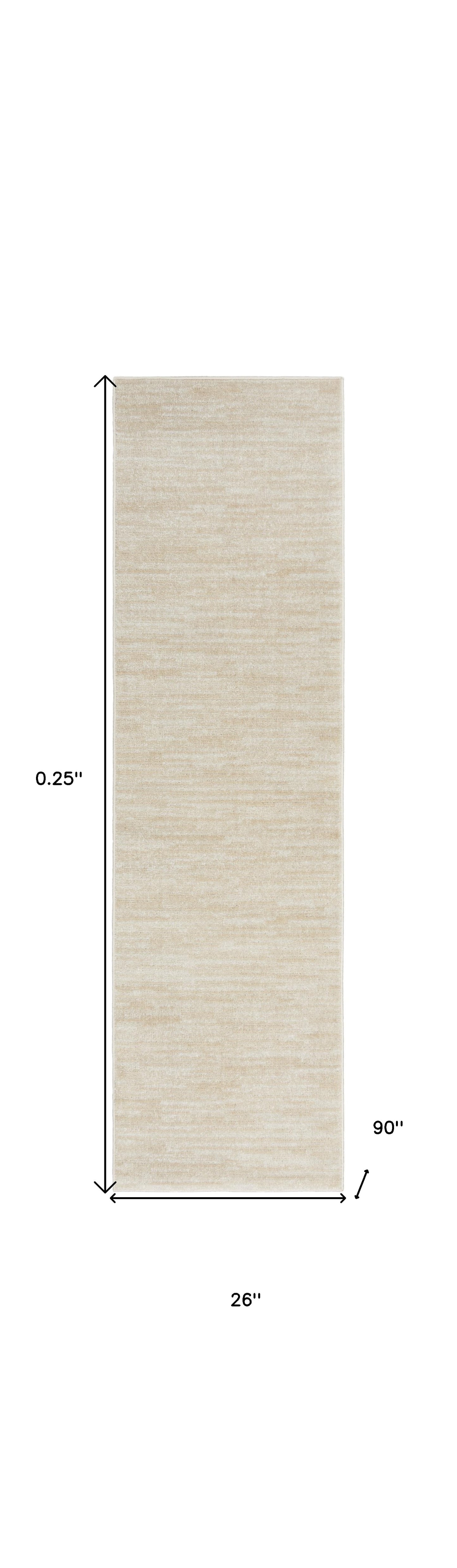 2' X 8' Ivory And Beige Non Skid Indoor Outdoor Runner Rug