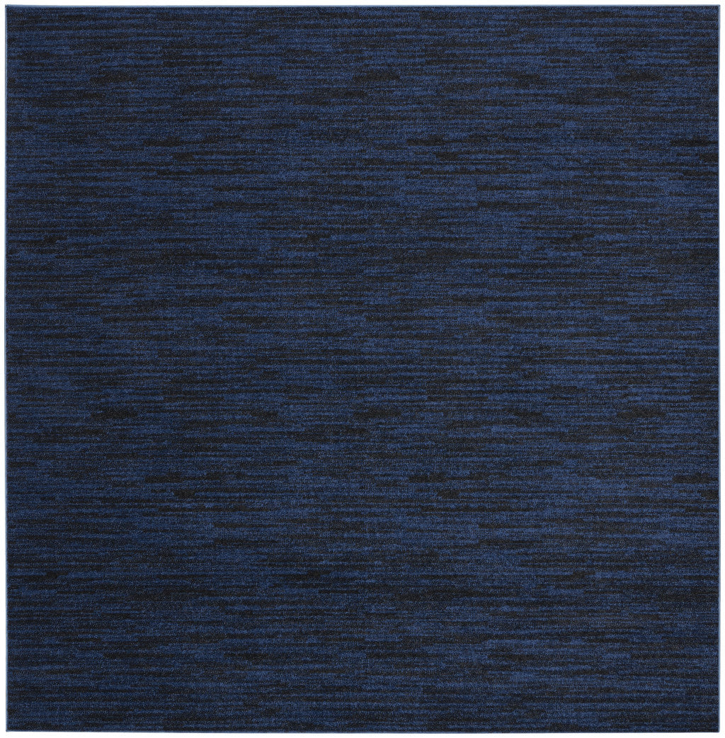 7' X 7' Midnight Blue Square Non Skid Indoor Outdoor Area Rug