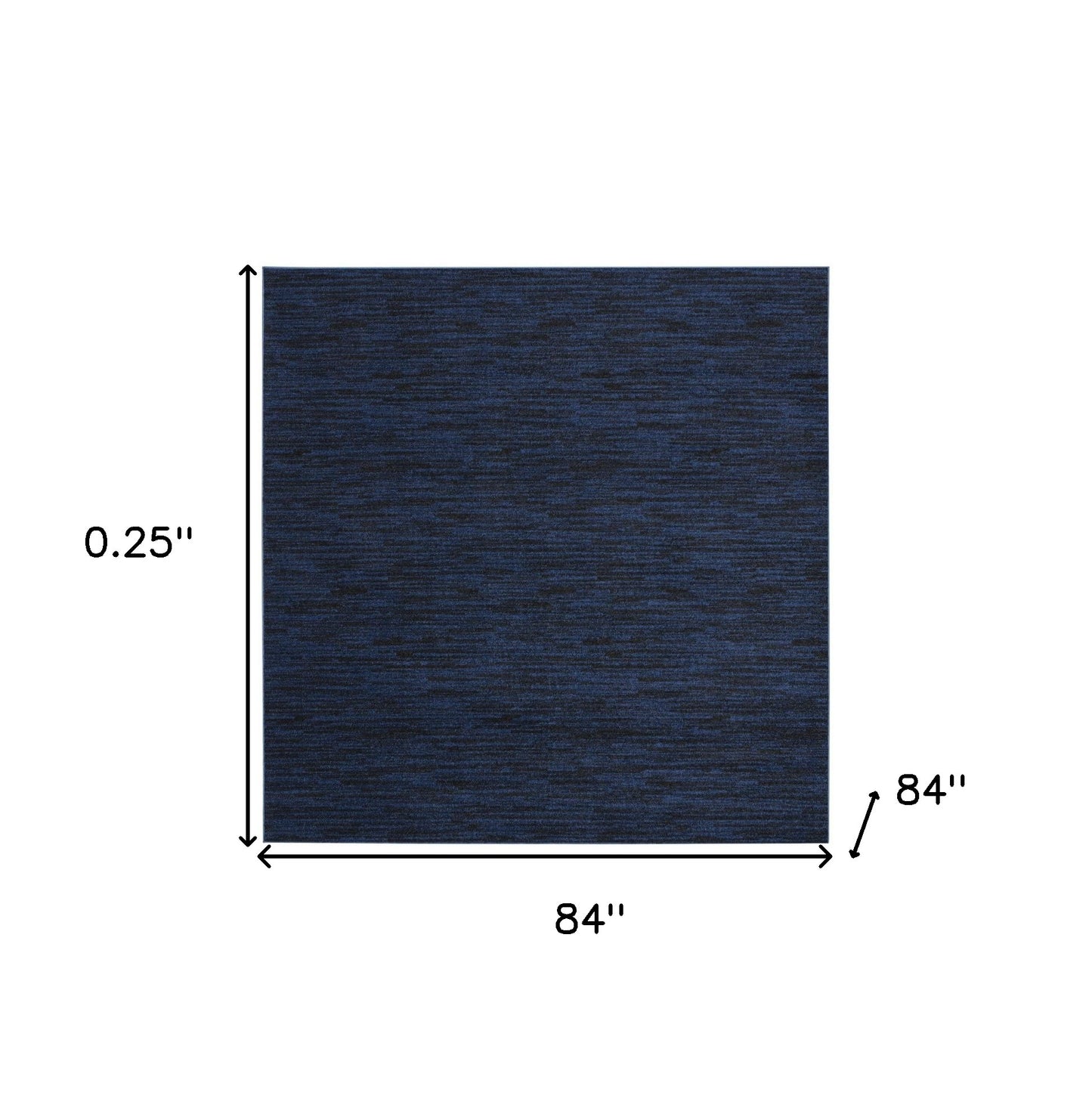 7' X 7' Midnight Blue Square Non Skid Indoor Outdoor Area Rug