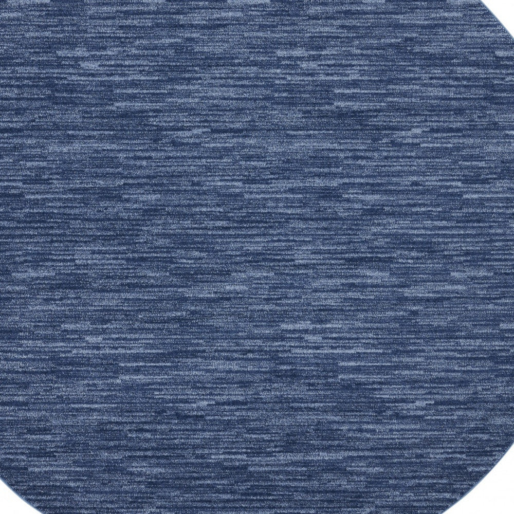 8' X 8' Navy Blue Round Non Skid Indoor Outdoor Area Rug