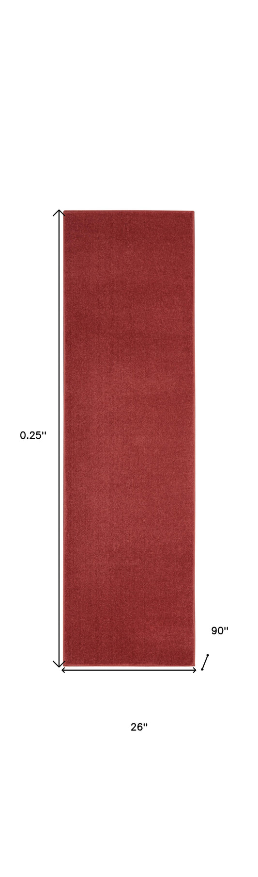 2' X 8' Brick Red Non Skid Indoor Outdoor Runner Rug