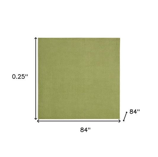 7' X 7' Green Square Non Skid Indoor Outdoor Area Rug