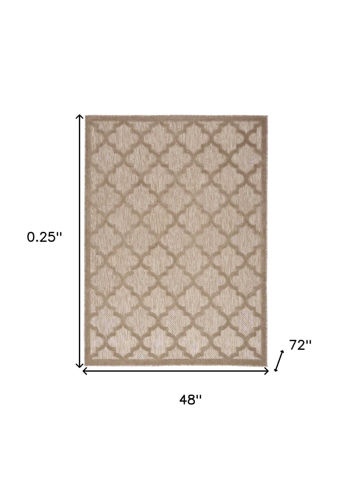 4' X 6' Natural Beige Ikat Indoor Outdoor Area Rug