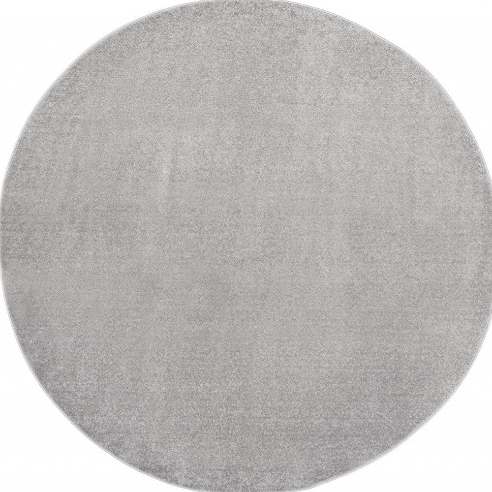 6' X 6' Silver Grey Round Non Skid Indoor Outdoor Area Rug