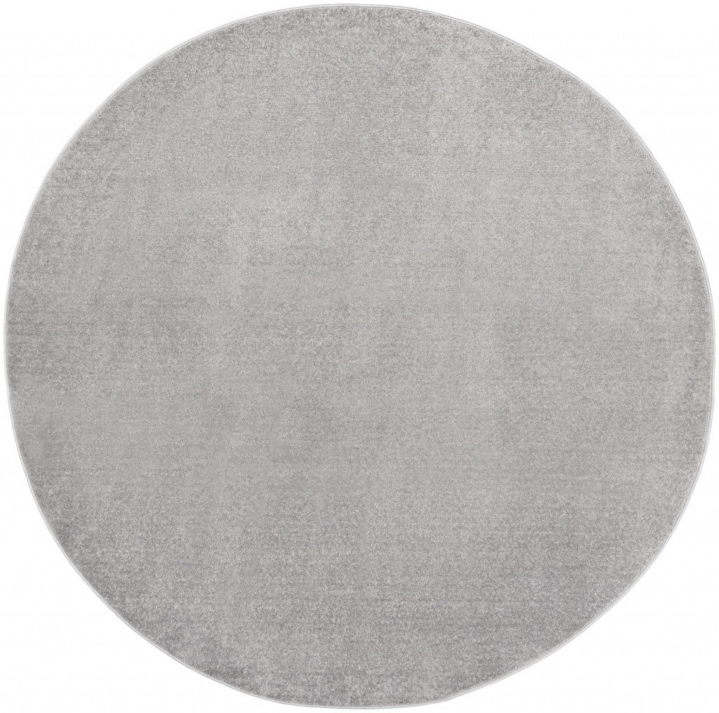 6' X 6' Silver Grey Round Non Skid Indoor Outdoor Area Rug