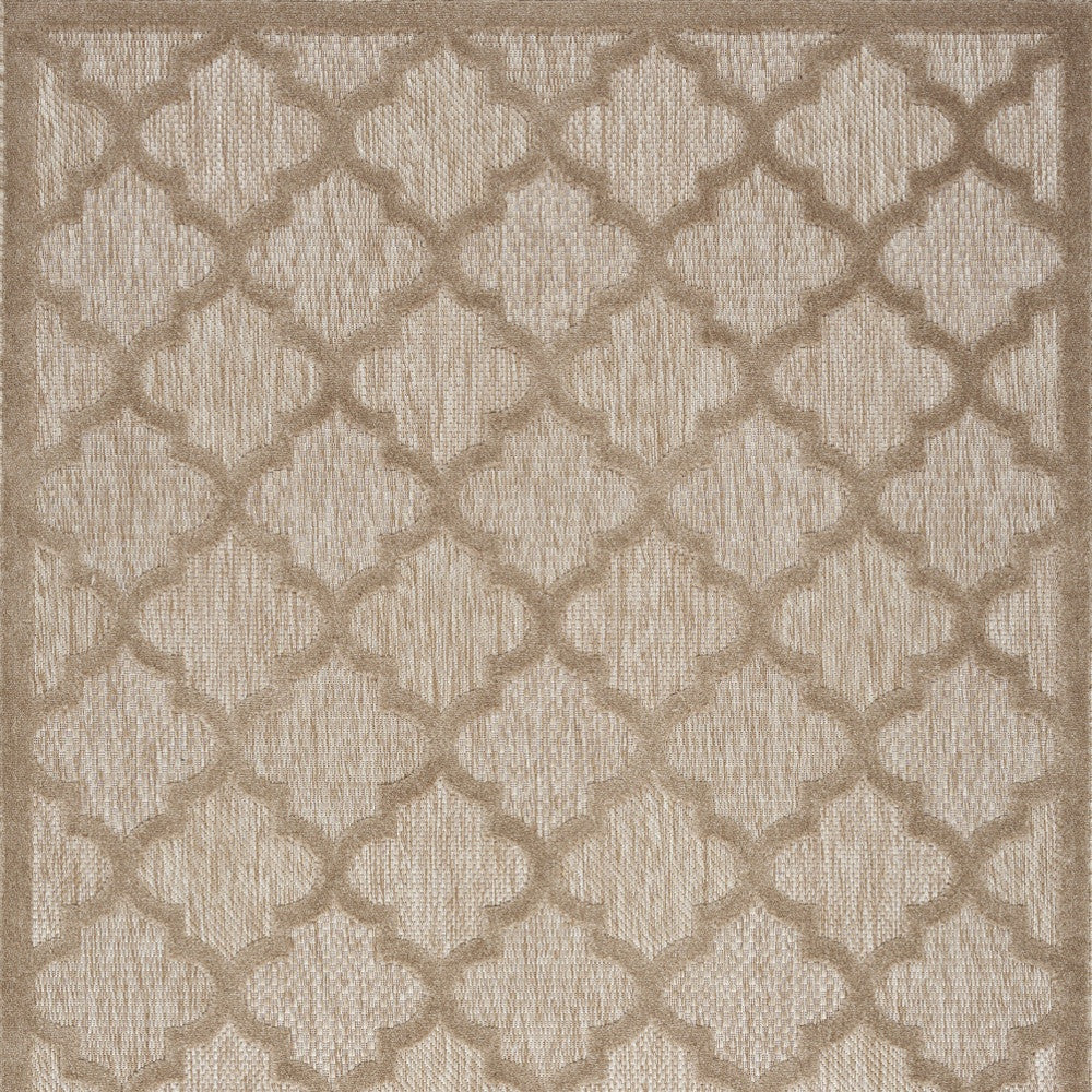 4' X 6' Natural Beige Ikat Indoor Outdoor Area Rug