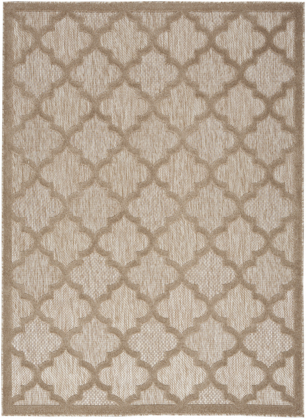 4' X 6' Natural Beige Ikat Indoor Outdoor Area Rug