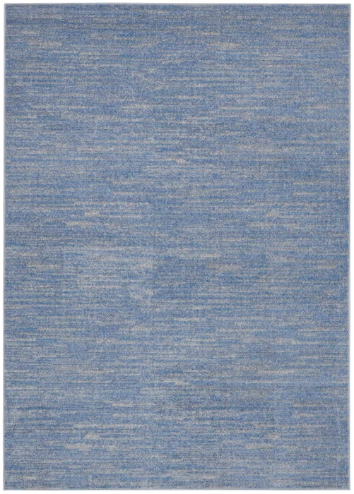 5' X 7' Blue And Grey Striped Non Skid Indoor Outdoor Area Rug