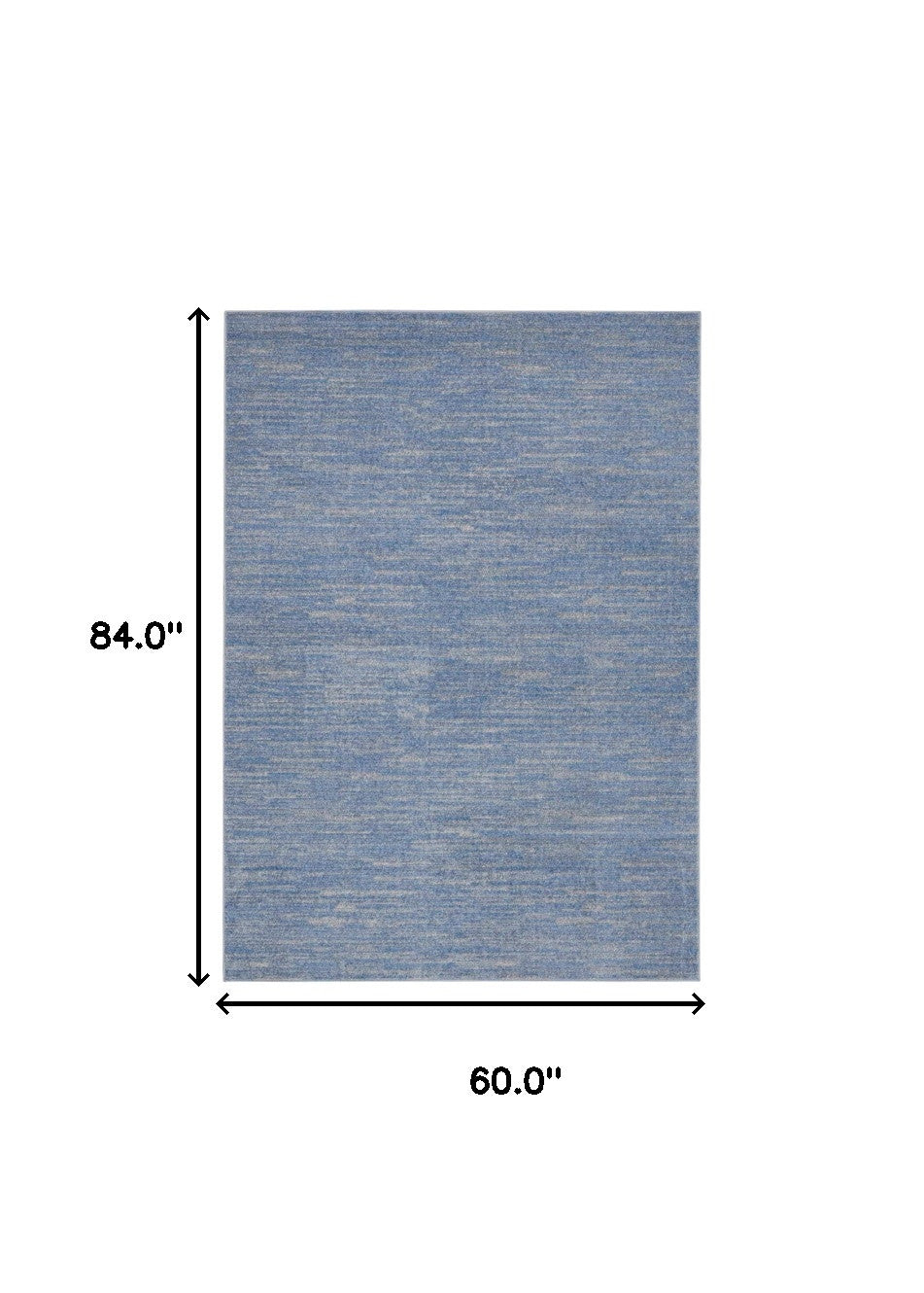 5' X 7' Blue And Grey Striped Non Skid Indoor Outdoor Area Rug