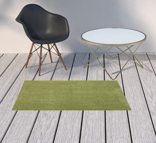 2' X 4' Green Non Skid Indoor Outdoor Runner Rug