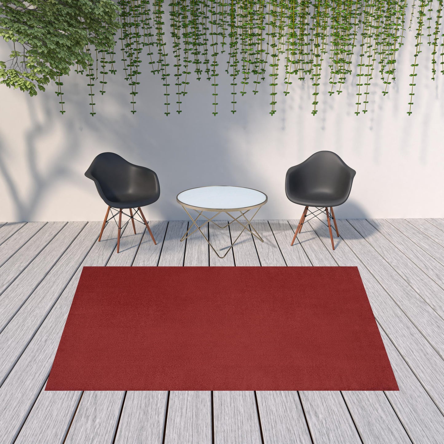 7' X 10' Brick Red Non Skid Indoor Outdoor Area Rug