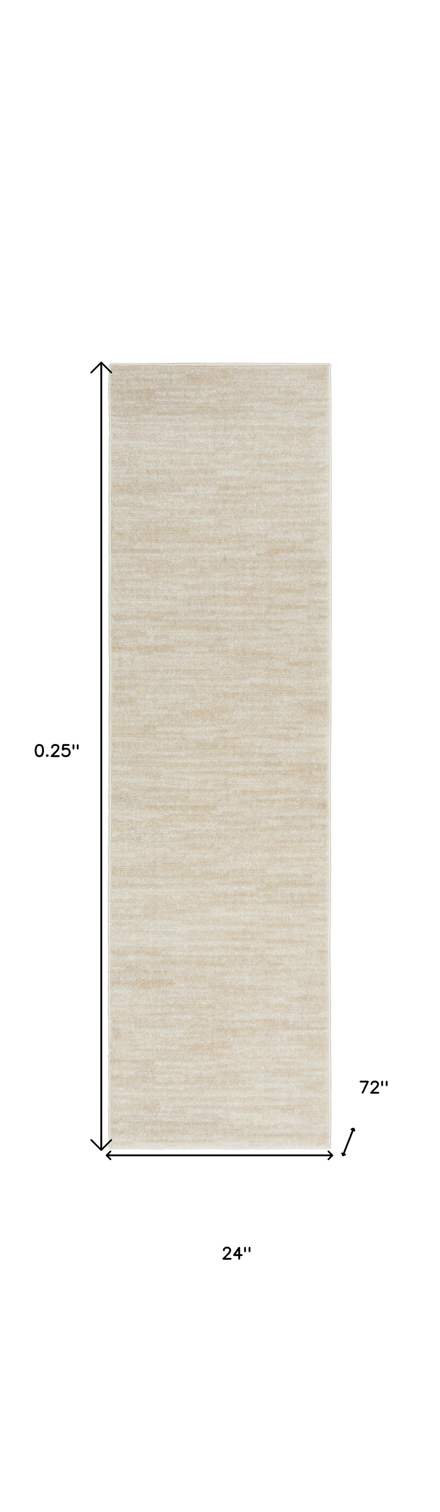 2' X 6' Ivory And Beige Non Skid Indoor Outdoor Runner Rug