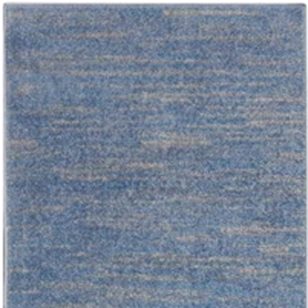 2' X 6' Blue And Grey Striped Non Skid Indoor Outdoor Runner Rug