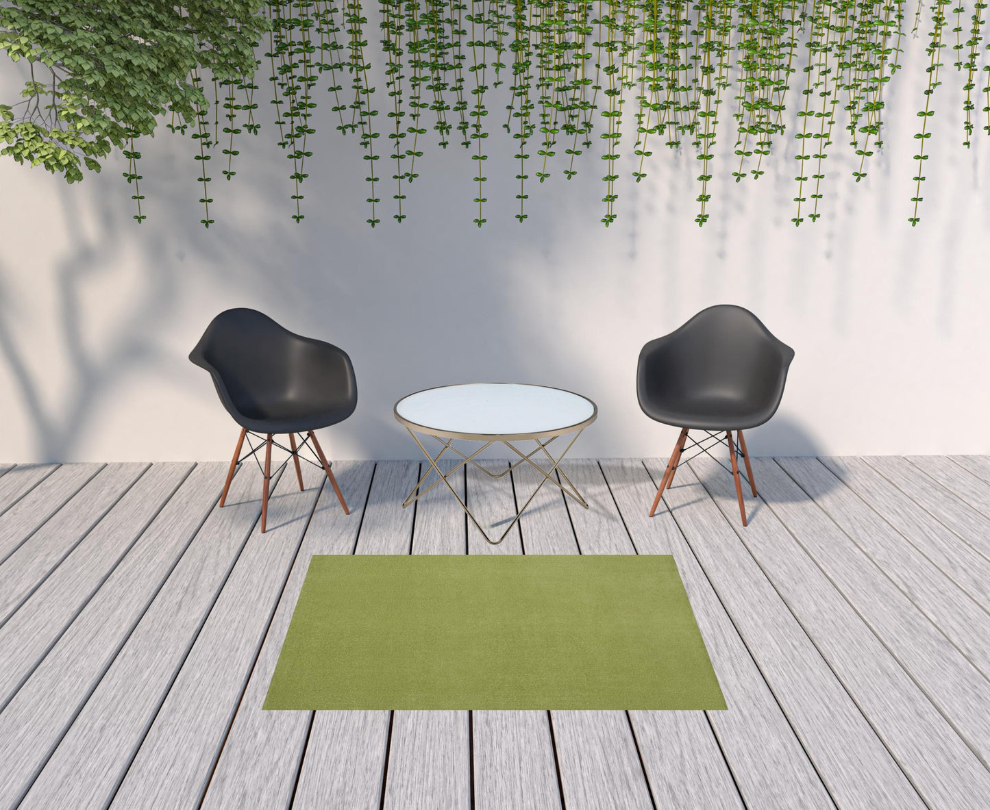 4' X 6' Green Non Skid Indoor Outdoor Area Rug