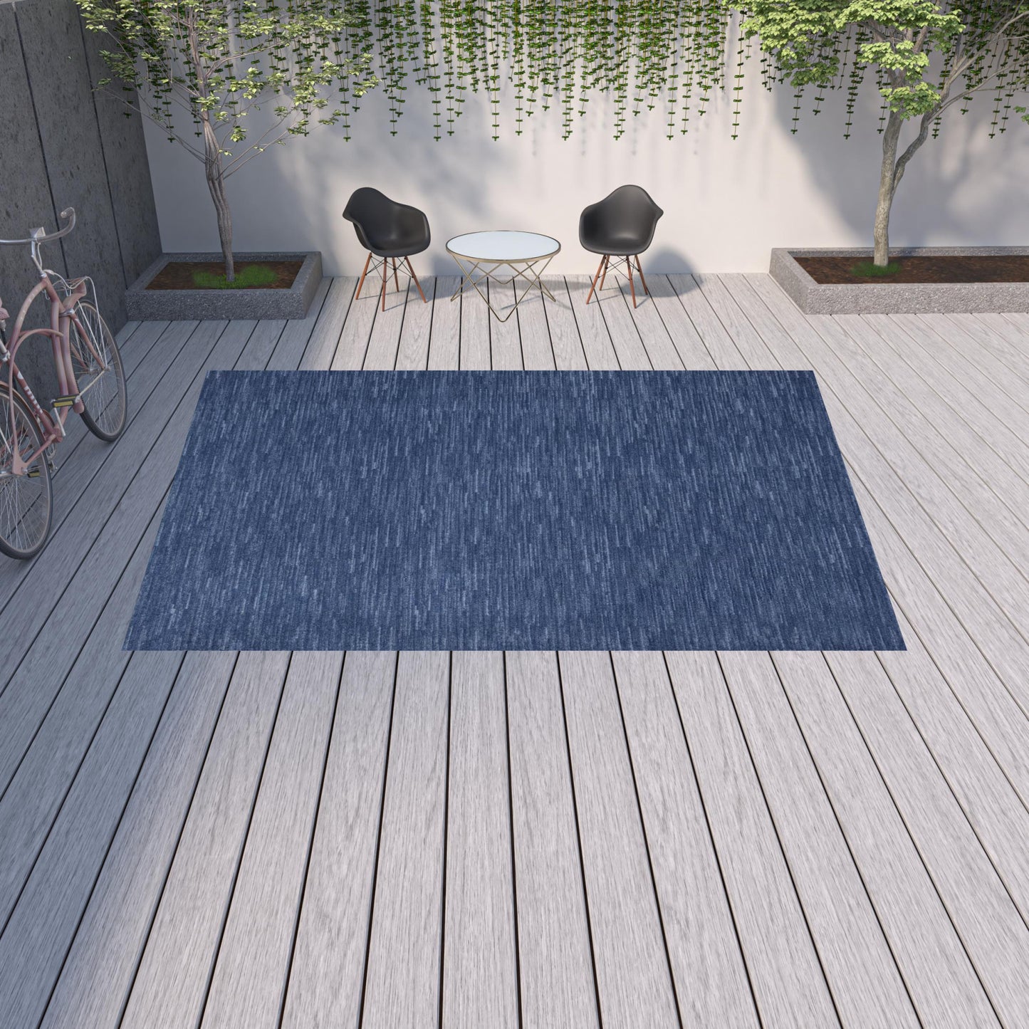 10' X 14' Navy Blue Non Skid Indoor Outdoor Area Rug