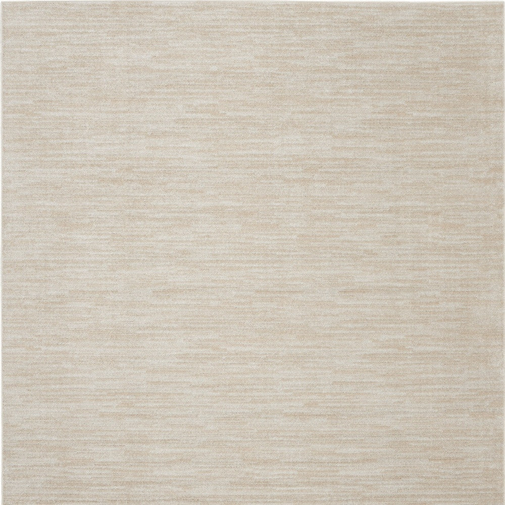 5' X 5' Ivory And Beige Square Non Skid Indoor Outdoor Area Rug