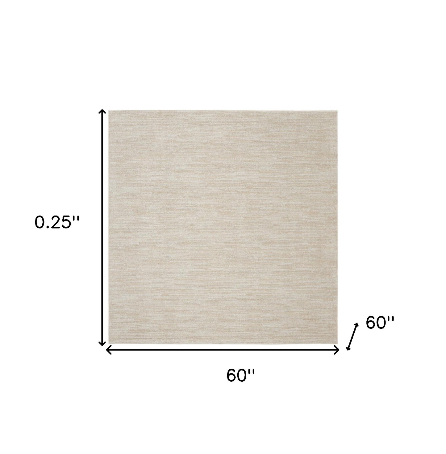 5' X 5' Ivory And Beige Square Non Skid Indoor Outdoor Area Rug