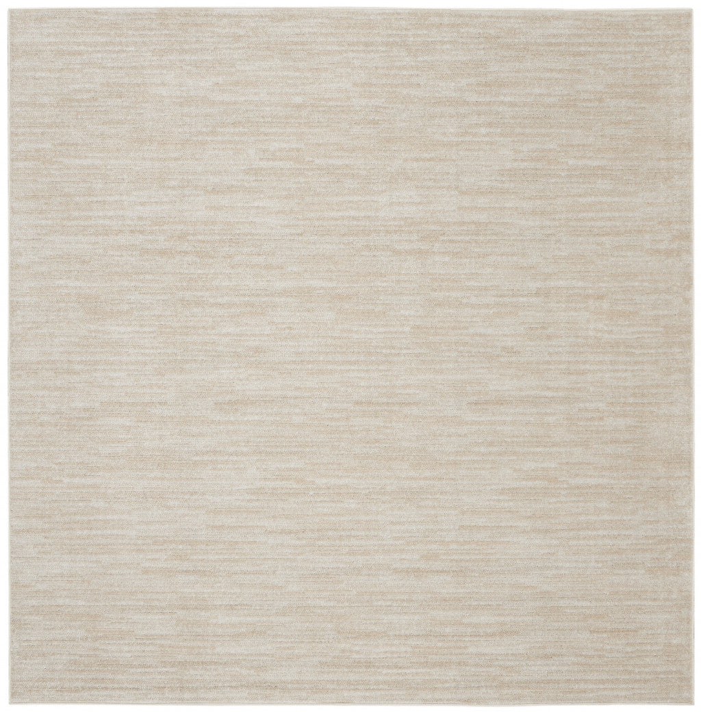 5' X 5' Ivory And Beige Square Non Skid Indoor Outdoor Area Rug