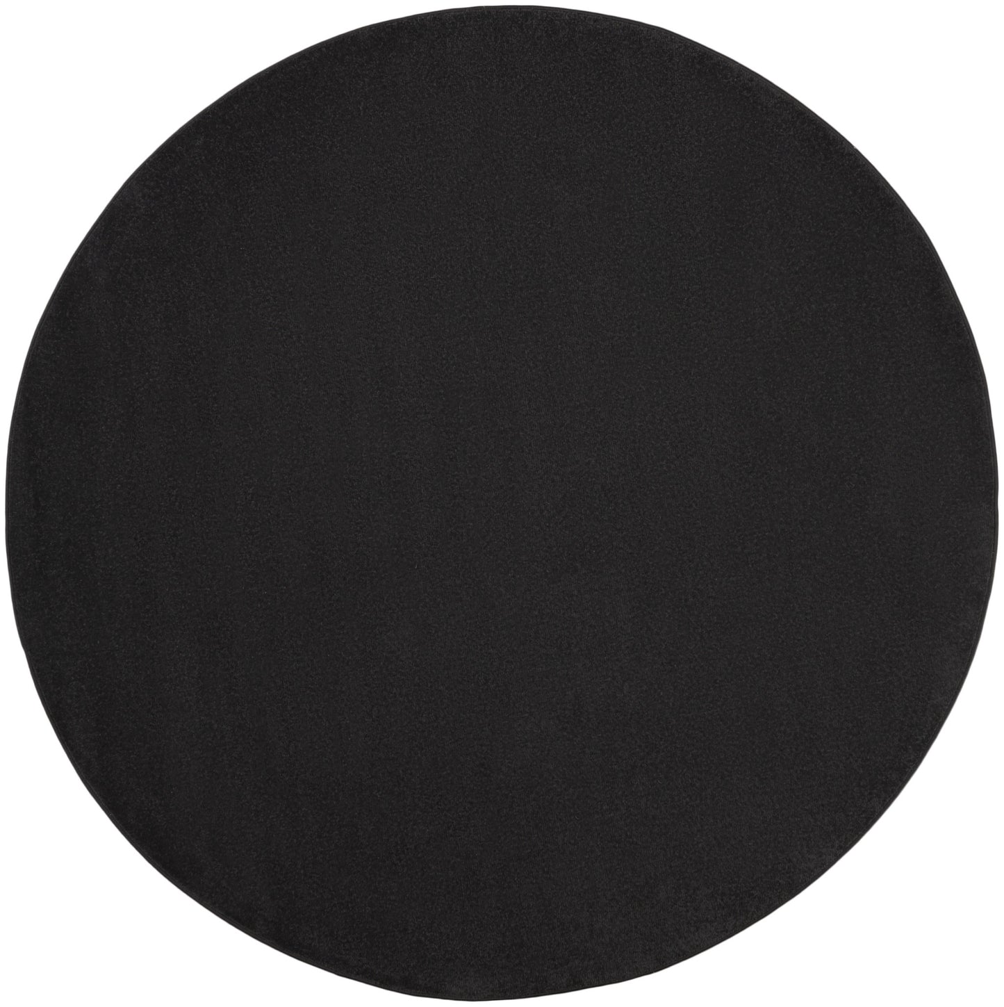 6' X 6' Black Round Non Skid Indoor Outdoor Area Rug