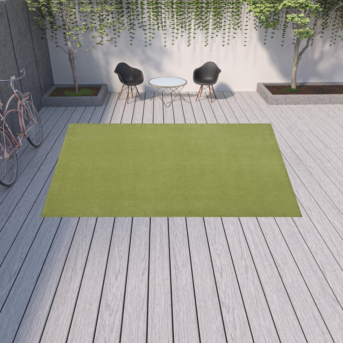 10' X 14' Green Non Skid Indoor Outdoor Area Rug