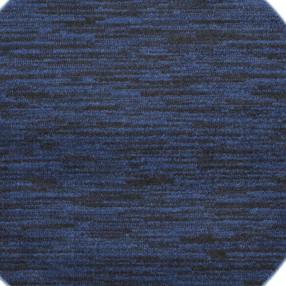 4' X 4' Midnight Blue Round Non Skid Indoor Outdoor Area Rug