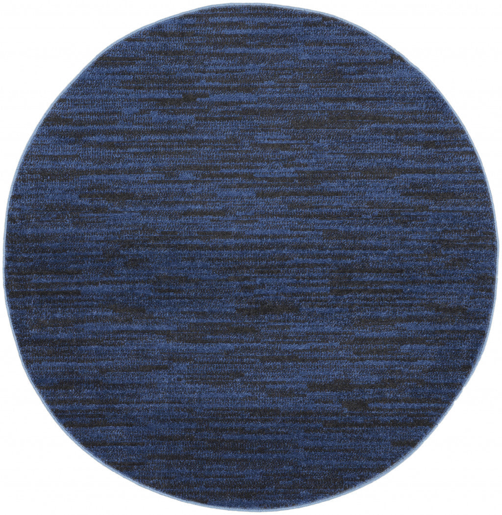 4' X 4' Midnight Blue Round Non Skid Indoor Outdoor Area Rug