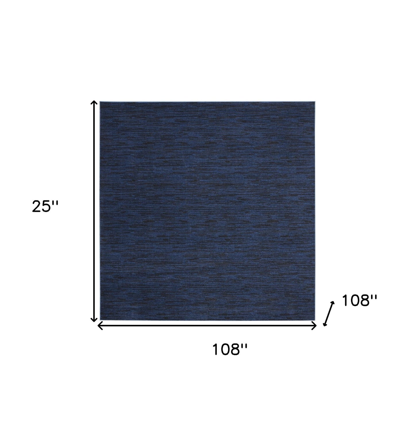 9' X 9' Midnight Blue Square Non Skid Indoor Outdoor Area Rug