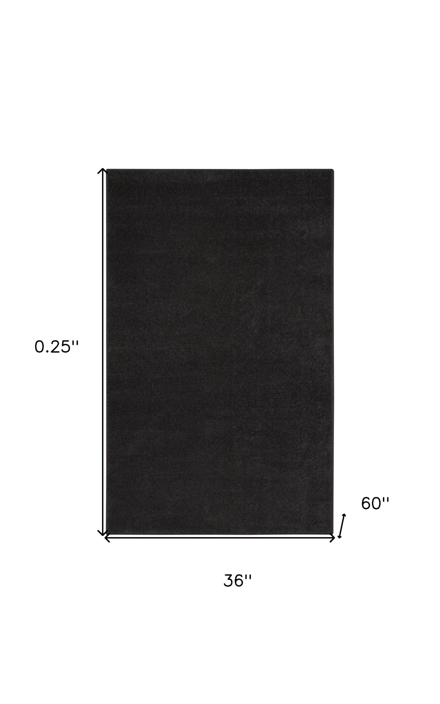 3' X 5' Black Non Skid Indoor Outdoor Area Rug