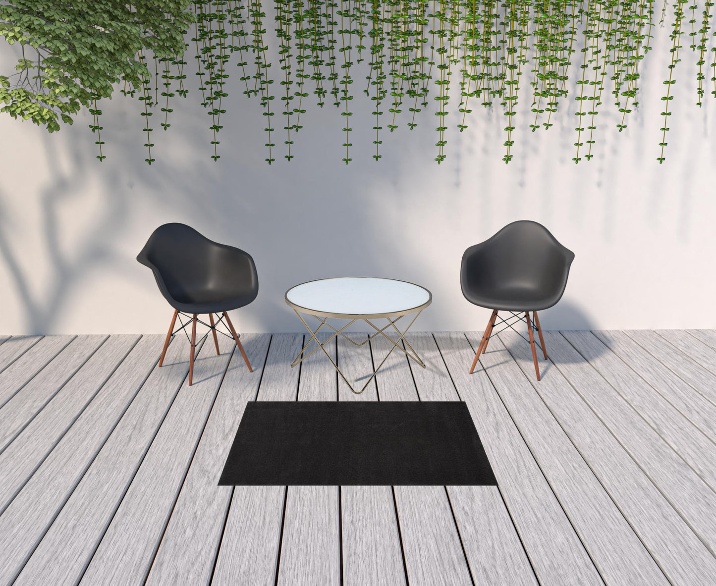 3' X 5' Black Non Skid Indoor Outdoor Area Rug