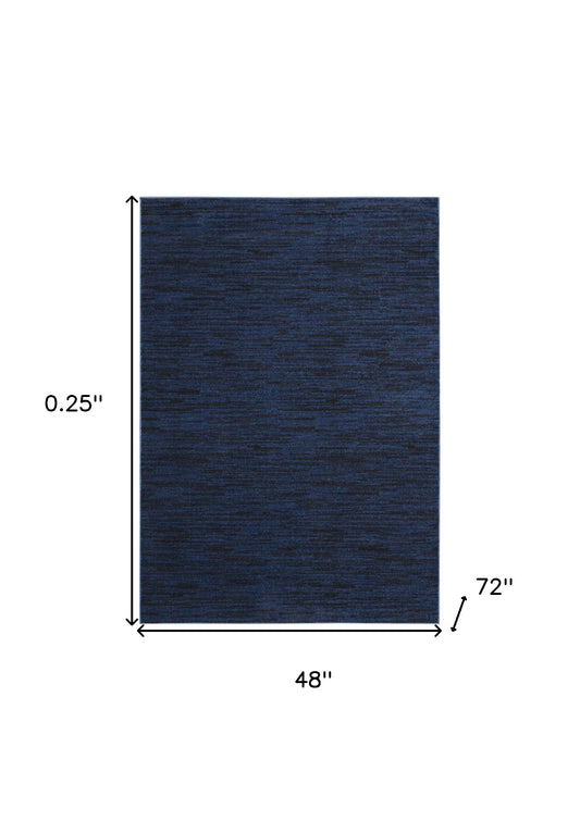 4' X 6' Midnight Blue Non Skid Indoor Outdoor Area Rug