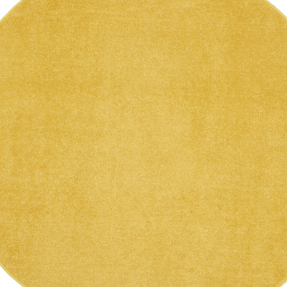 6' X 6' Yellow Round Non Skid Indoor Outdoor Area Rug