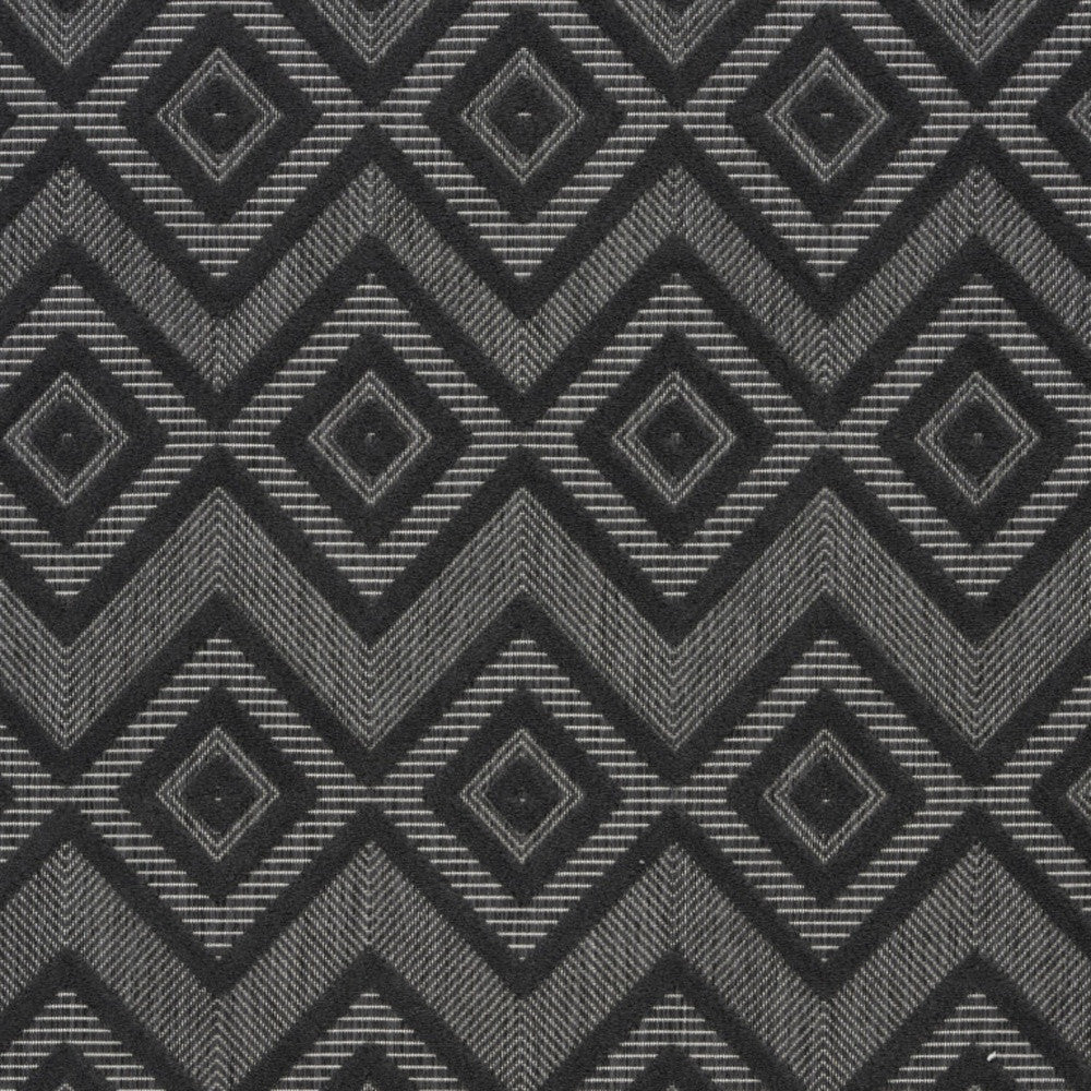 4' X 6' Charcoal Black Argyle Indoor Outdoor Area Rug