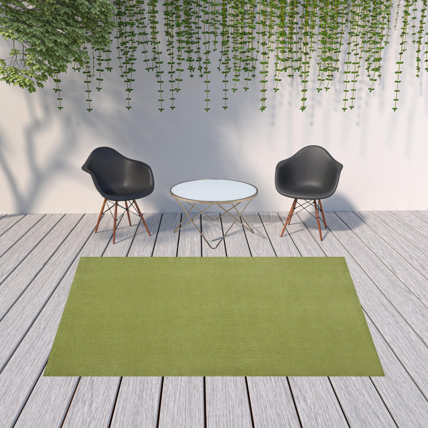 7' X 10' Green Non Skid Indoor Outdoor Area Rug