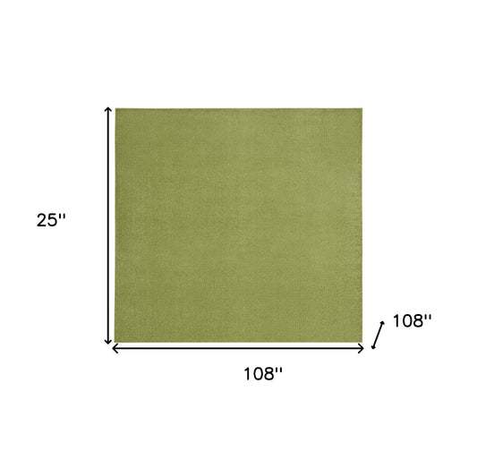 9' X 9' Green Square Non Skid Indoor Outdoor Area Rug