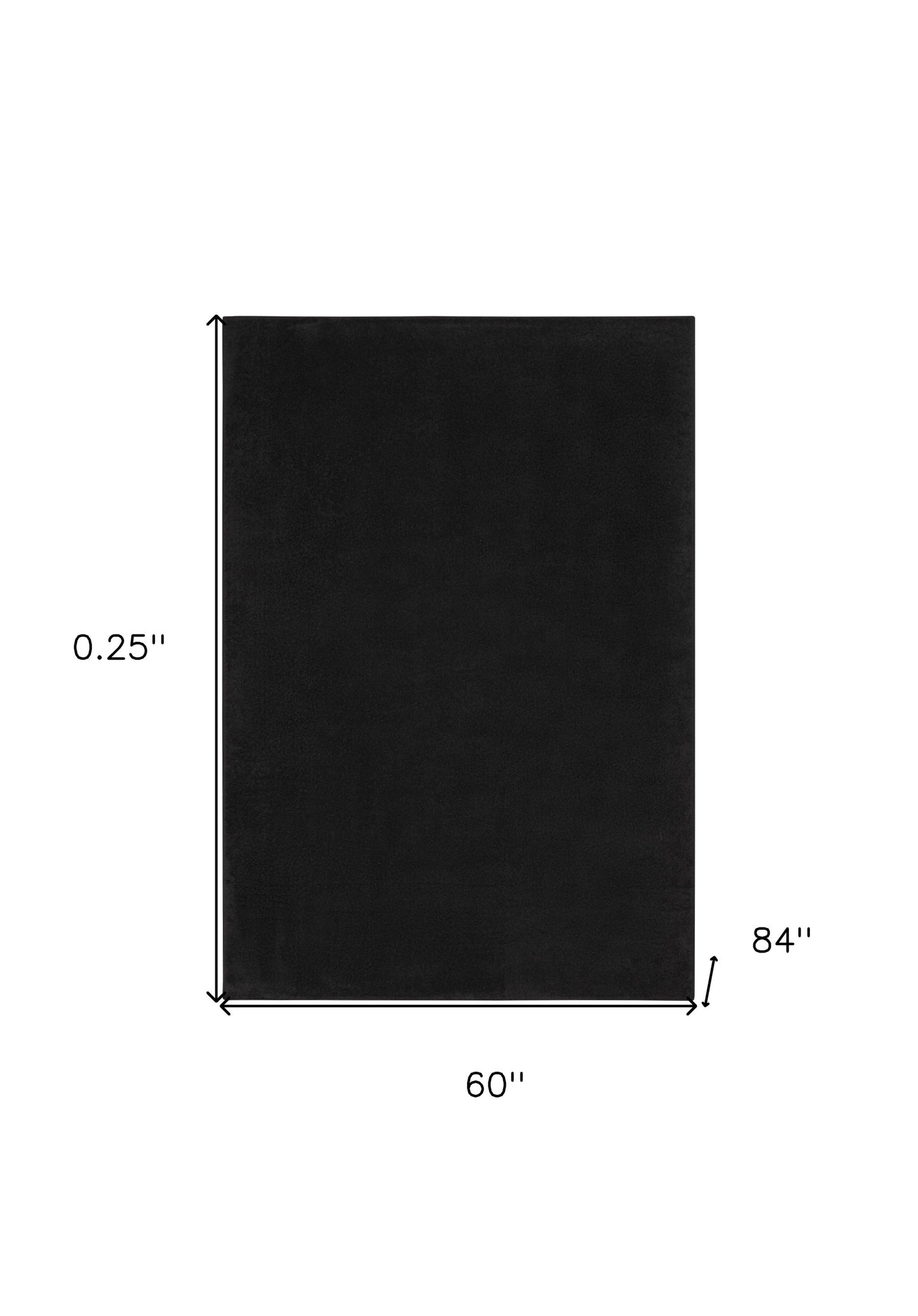 5' X 7' Black Non Skid Indoor Outdoor Area Rug