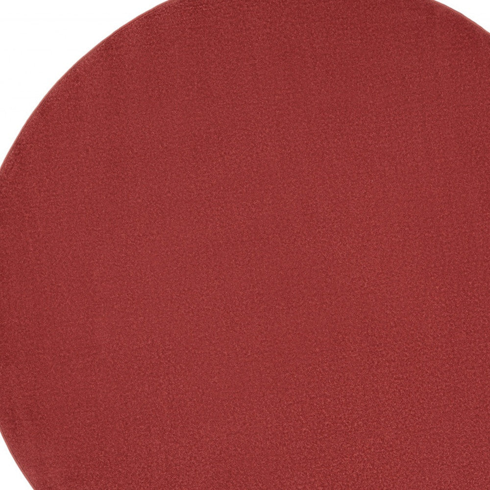 6' X 6' Brick Red Round Non Skid Indoor Outdoor Area Rug