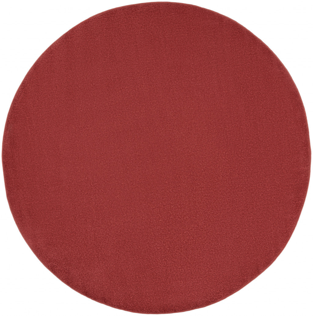 6' X 6' Brick Red Round Non Skid Indoor Outdoor Area Rug