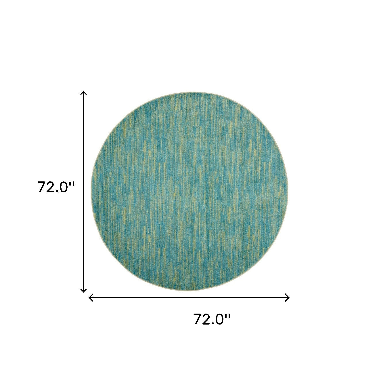 6' X 6' Blue And Green Round Striped Non Skid Indoor Outdoor Area Rug