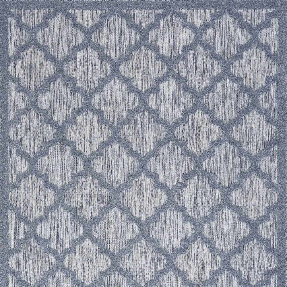 4' X 6' Denim Blue Ikat Indoor Outdoor Area Rug