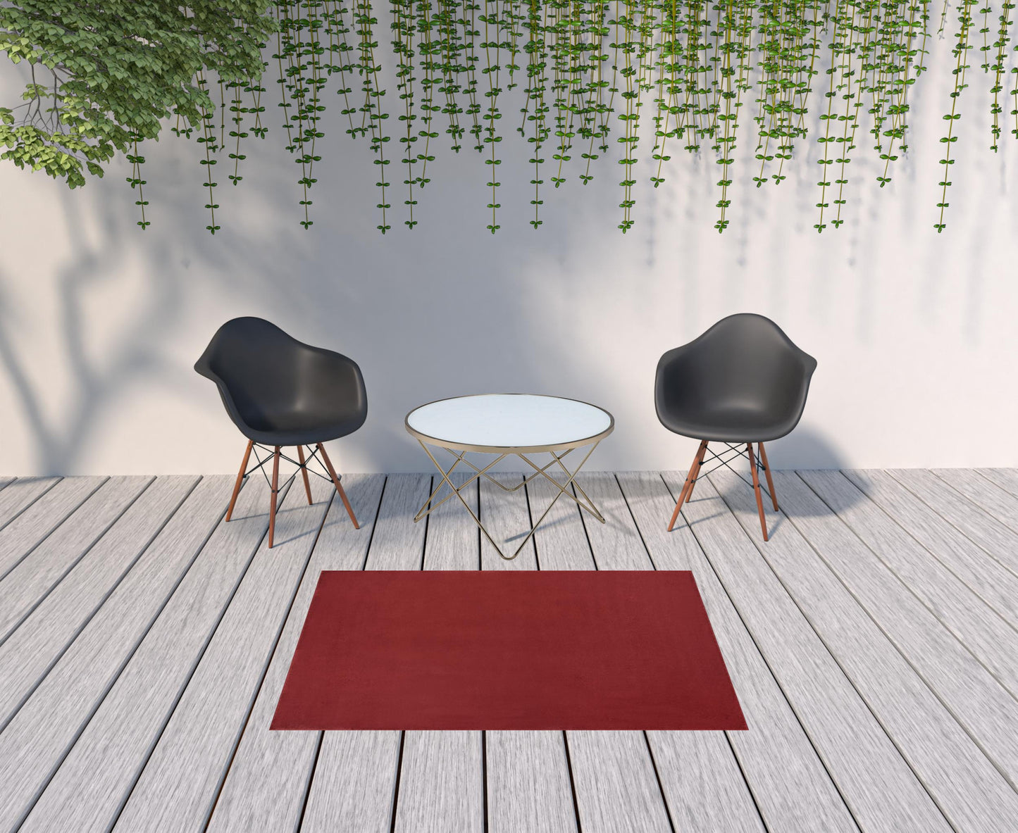 4' X 6' Brick Red Non Skid Indoor Outdoor Area Rug