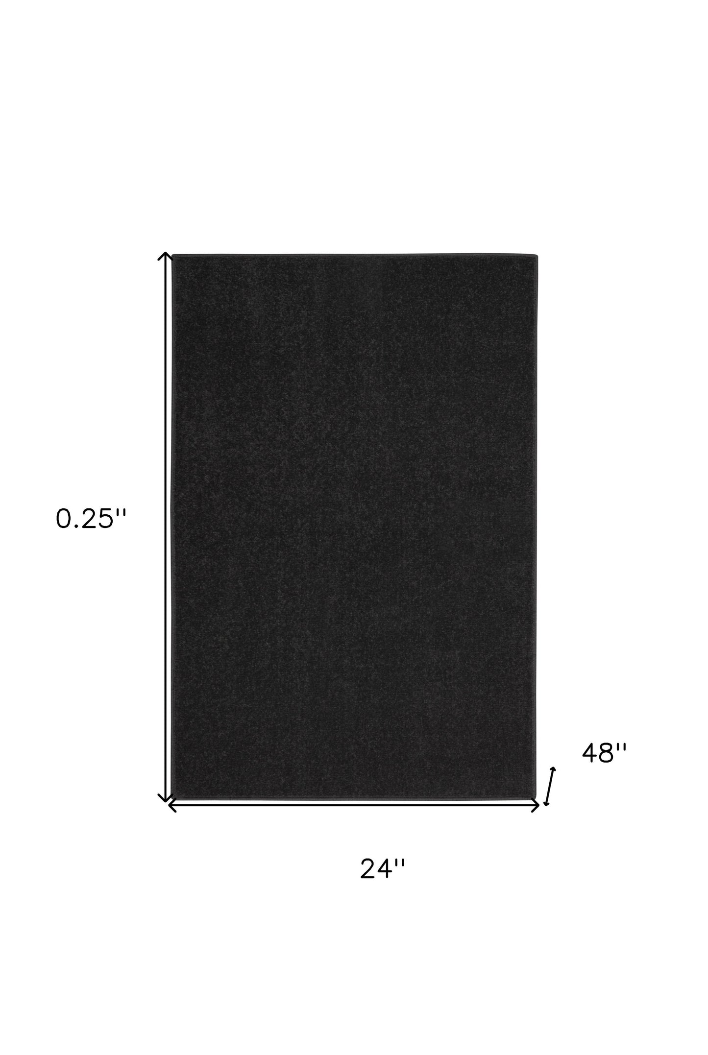 2' X 4' Black Non Skid Indoor Outdoor Runner Rug