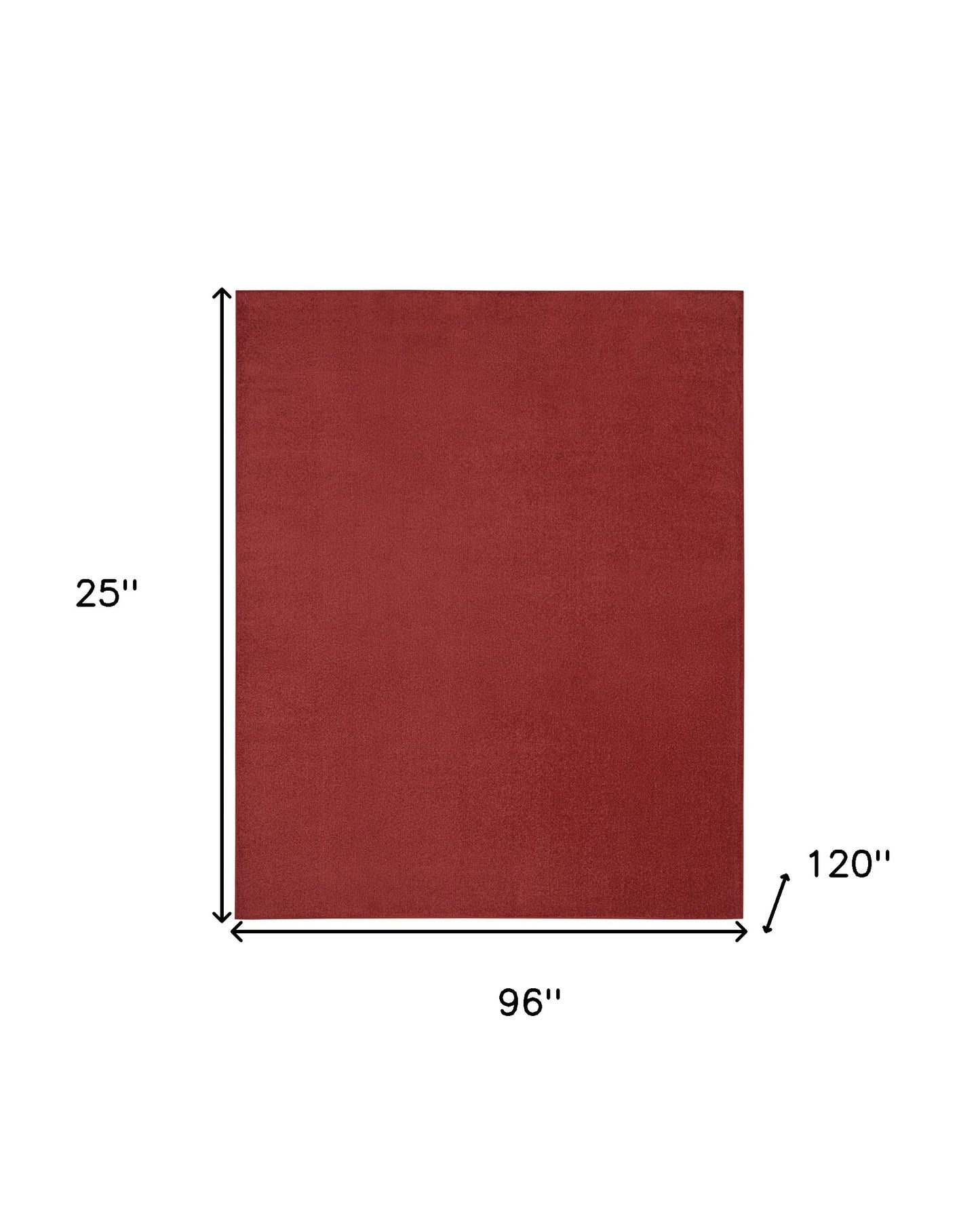 8' X 10' Brick Red Non Skid Indoor Outdoor Area Rug