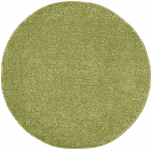 4' X 4' Green Round Non Skid Indoor Outdoor Area Rug