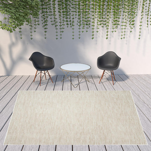 9' X 12' Ivory And Beige Non Skid Indoor Outdoor Area Rug