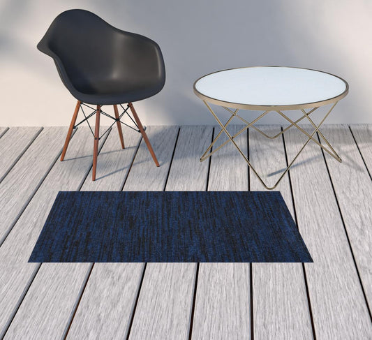 2' X 4' Midnight Blue Non Skid Indoor Outdoor Runner Rug