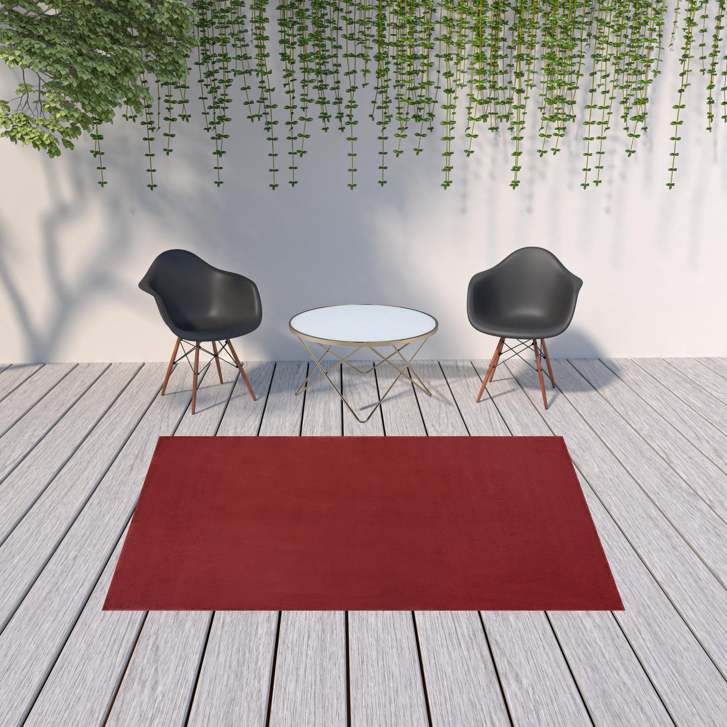 6' X 9' Brick Red Non Skid Indoor Outdoor Area Rug