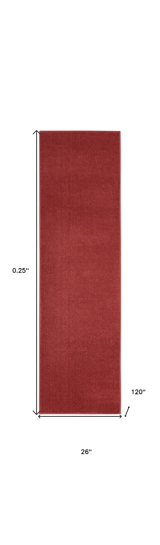 2' X 10' Brick Red Non Skid Indoor Outdoor Runner Rug