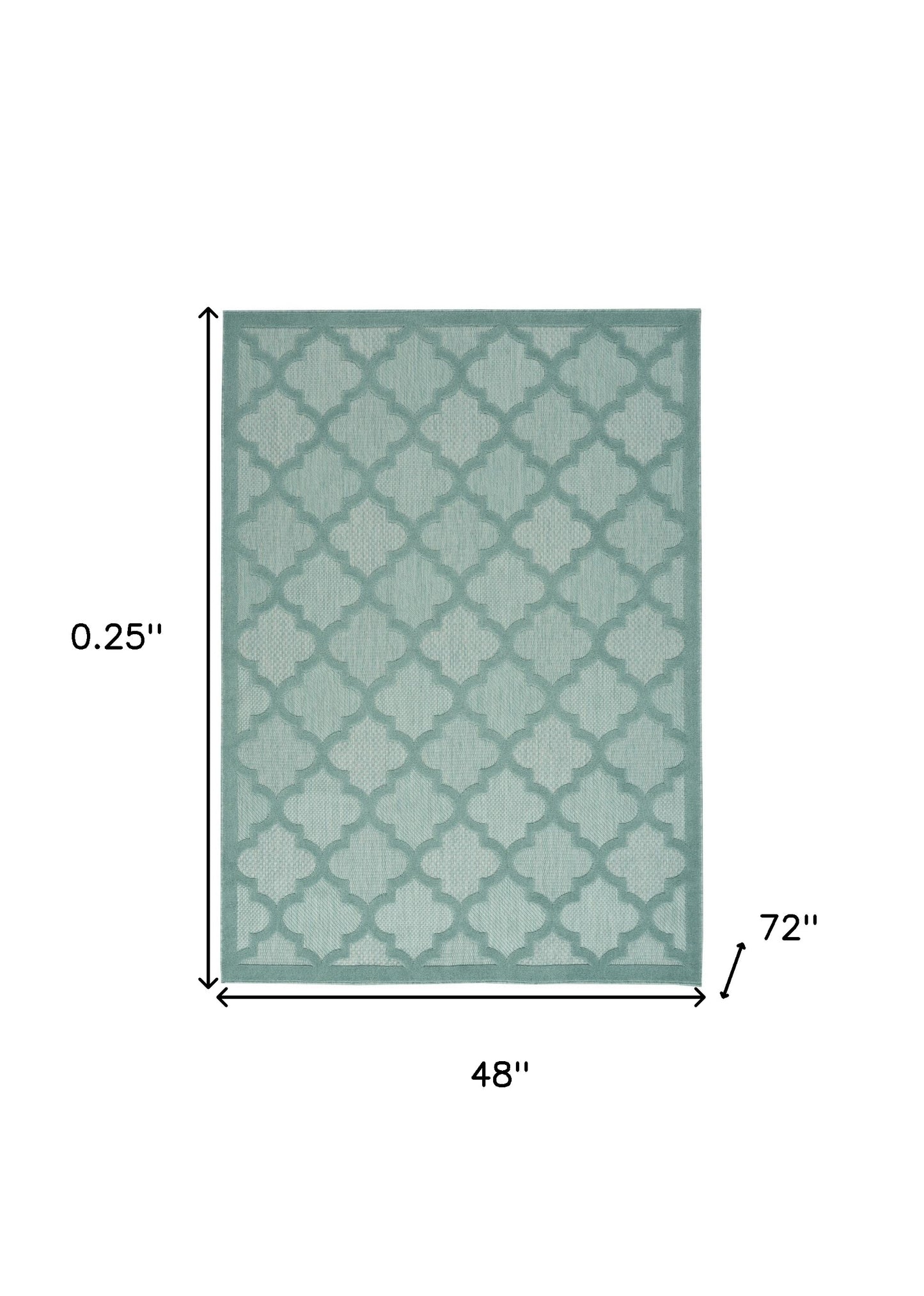 4' X 6' Aqua And Teal Ikat Indoor Outdoor Area Rug