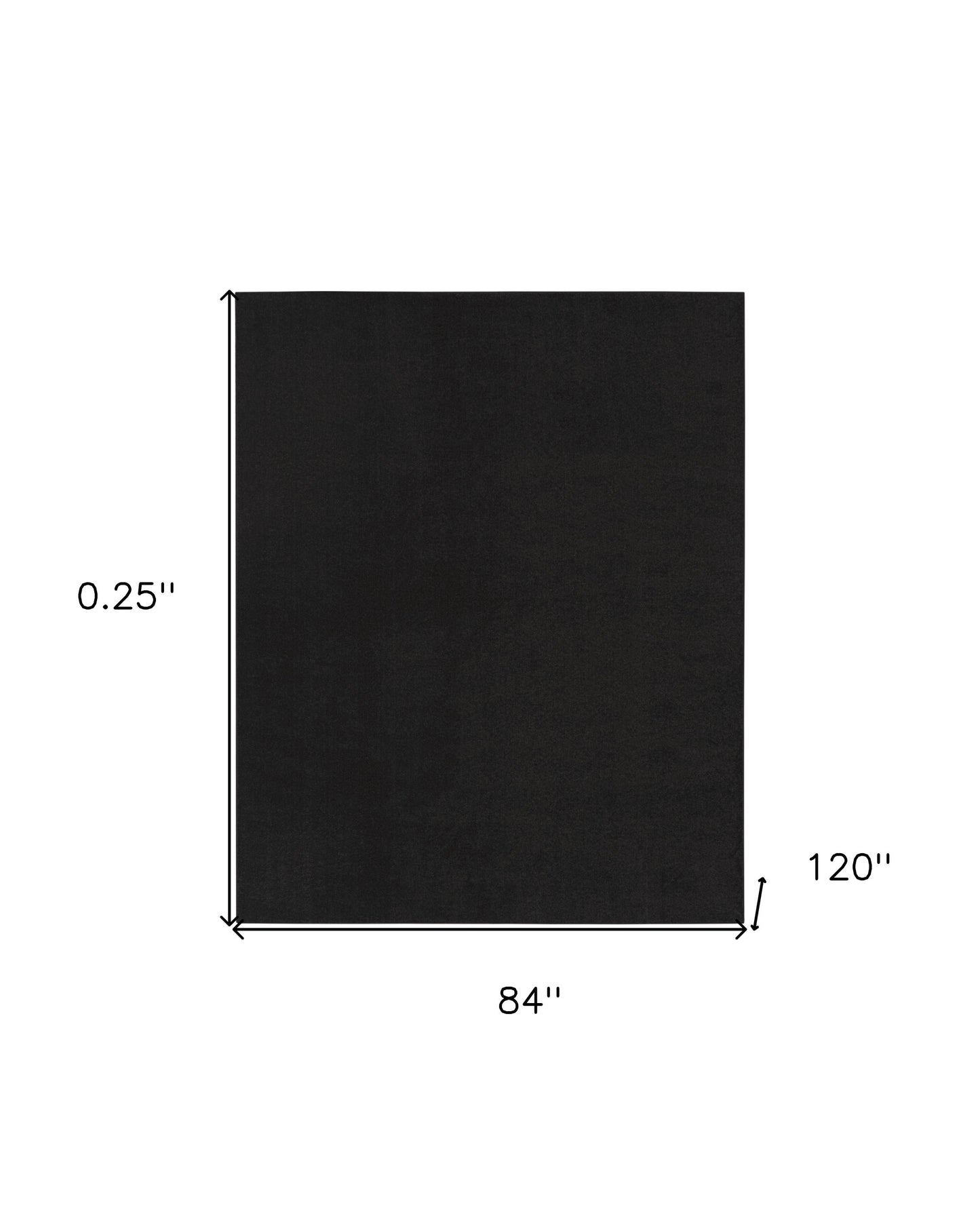 7' X 10' Black Non Skid Indoor Outdoor Area Rug